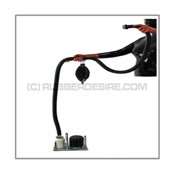 Inhalersystem SMELL-ONE with foot-pump, aroma-bottle, rebreathing bag and tube-set with t-joint and gasmask-connector-thread